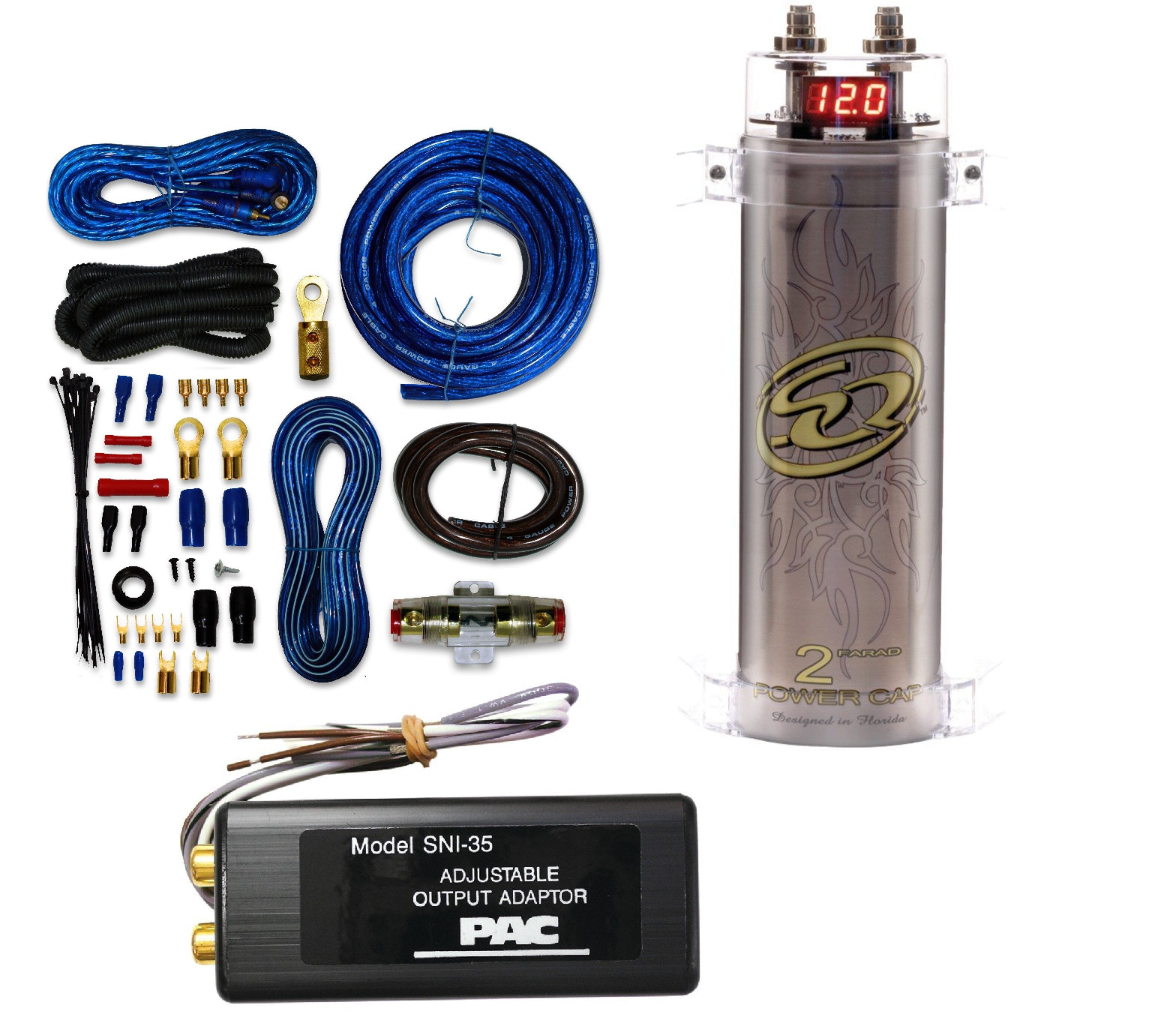  Комплект усилителей на 4 датчика с 2-Фарадным конденсатором, 2-канальный регулятор уровня громкоговорителя