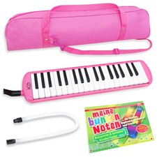 keepdrum Melodica Pink 37 Tasten mit Tasche u...