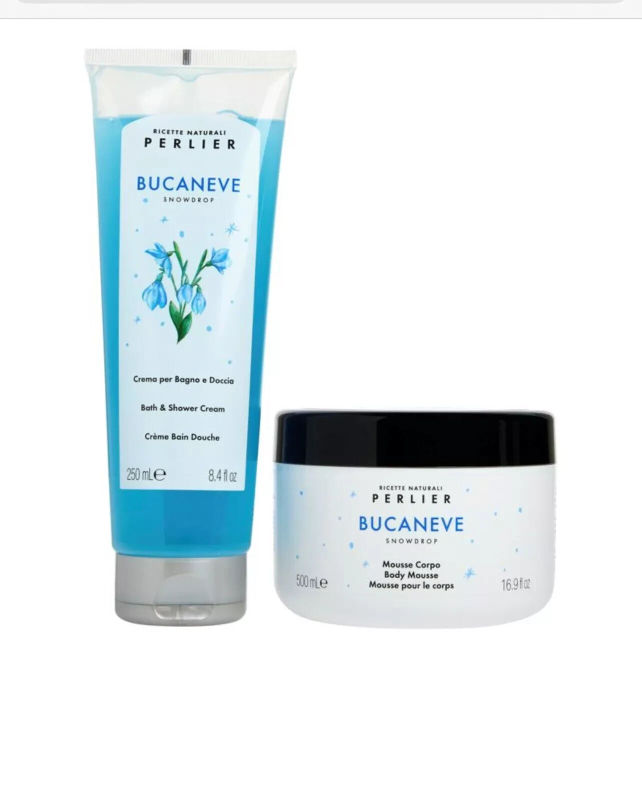 Perlier BUCANEVE Snowdrop 2-piece Shower Cream & Body Mousse