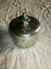 ANCIEN LAVABO DE MESSE AVEC VERRE /METAL / CROIX /H.7,5 cm , DIAM. MAX 7,5 cm