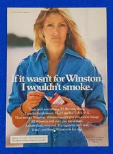 1976 WINSTON CIGARETTE PRINT AD "IF IT WASN'T FOR WINSTON, I WOULDN'T SMOKE"