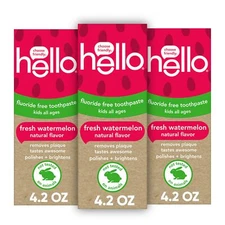 Hello Fresh Watermelon Fluoride Free Kids Toothpaste 3 Pack 4.2 Oz