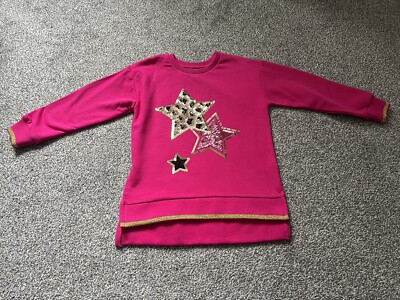 Neu Girks rosa Sterne Sweatshirt Alter 6-7 Jahre