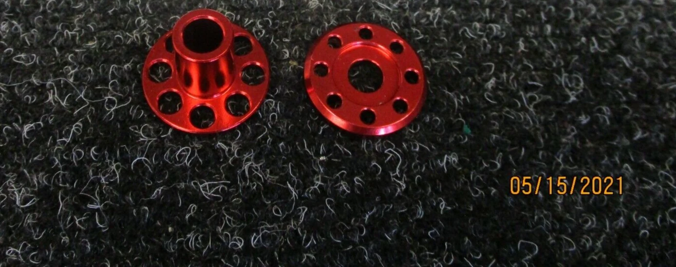 Honda CR250 1997 DOCWOB red alloy exhaust pipe top hat washers fitting kit