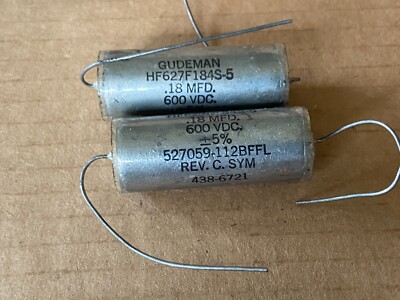 2 NOS Vintage .18 uf 600v Gudeman Vitamin Q PIO Capacitors Oil .22