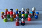 Fisher Price Little People 20PC Lot Figures Western Mom Dad Pilot Boy Vintage