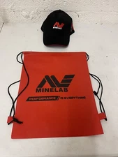  MINELAB BASEBALL CAP HAT METAL DETECTOR  ADJUSTABLE with DRAWSTRING BAG 