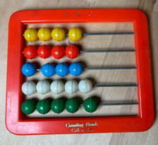 Vintage Baby Toy, Crib Mates Counting Beads, Plastic 6.5"x7.5", Crack on Edge