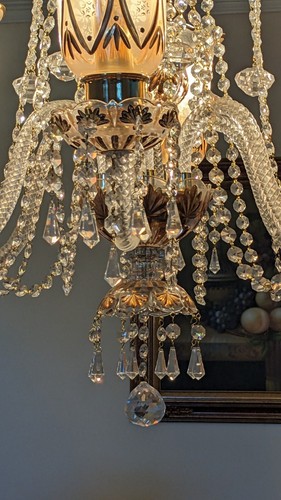 PARTS ONLY~ Gorgeous Chandelier Crystal Gold Decorated 4 Bowls MANY OTHER PIECES - Picture 15 of 18