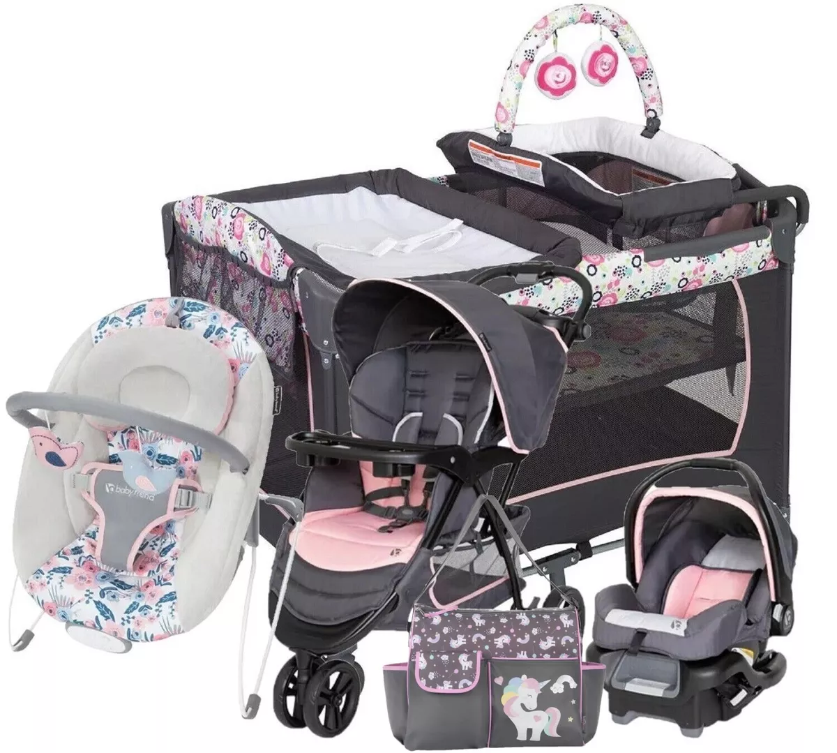 Baby Girl Beautiful Combo Stroller With Car Seat Playard Baby