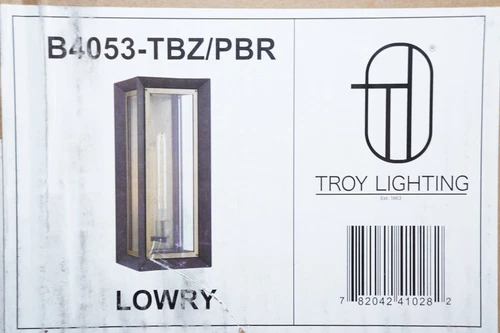 New Troy Lighting Lowry 1 Light 21" Wall Sconce Bronze/Brass/Clear B4053-TBZ-PBR - Picture 2 of 4