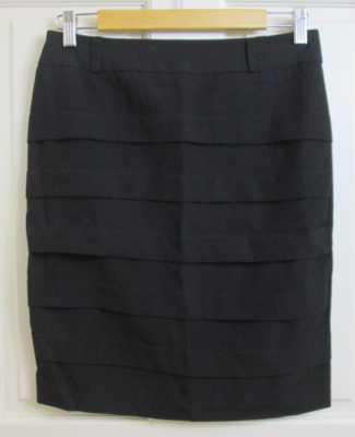 その他 Air BCX Black Layered Dressy Skirt Juniors Size 9 28x20.5 Stretch Slit