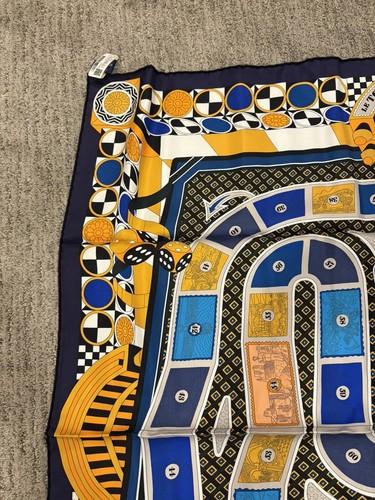 HERMES Carre 90 Multicolor LE TOUR DU MONDE EN 63 CASES Silk 100% New Unused - Picture 6 of 6