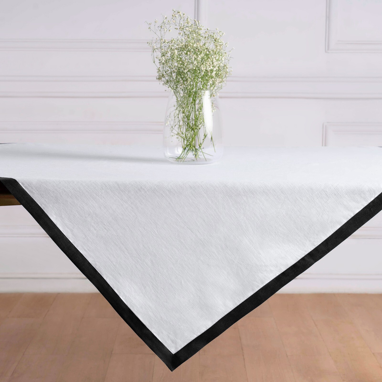 Solino Home 100% Pure Classic Linen Table Throw, 52 x 52 Inch