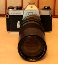 HONEYWELL PENTAX SPOTMATIC SP F 35mm SLR FILM CAMERA w VIVITAR 90-230mm LENS
