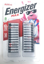 48 Count AAA Energizer Max Batteries 12/2036 1.5V Alkaline 12 Year Shelf Life