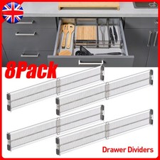8PCS DIY Drawer Divider Household Storage Organiser Draw Separators Adjustable