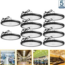 10Pack 300W UFO Led High Bay Light Warehouse Factory Commercial Industrial Light
