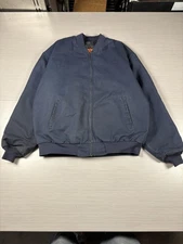 Red Kap Jacket Mens XL Navy Blue Workwear Bomber Quilted Lined Full Zip Durable