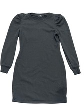 Express Black Long Sleeve Puff Shoulder Sweatshirt Dress S