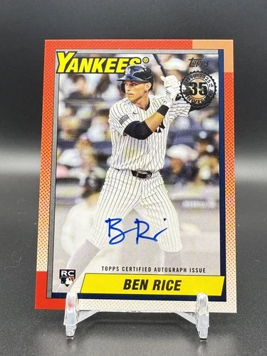 Ben Rice 2025 Topps Series 2 1990 35th Anniversary Auto Rookie Yankees