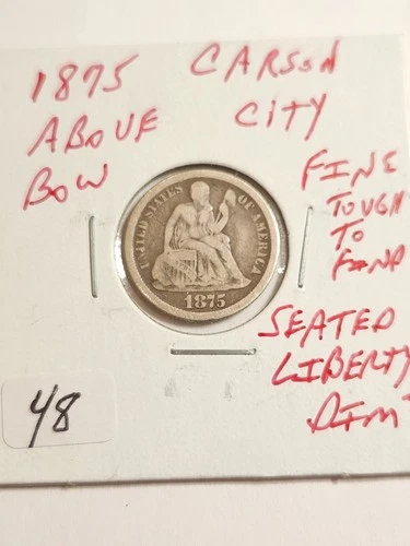 1875 CC Above Bow Fine Tough To Find Seated Liberty Dime Scarce