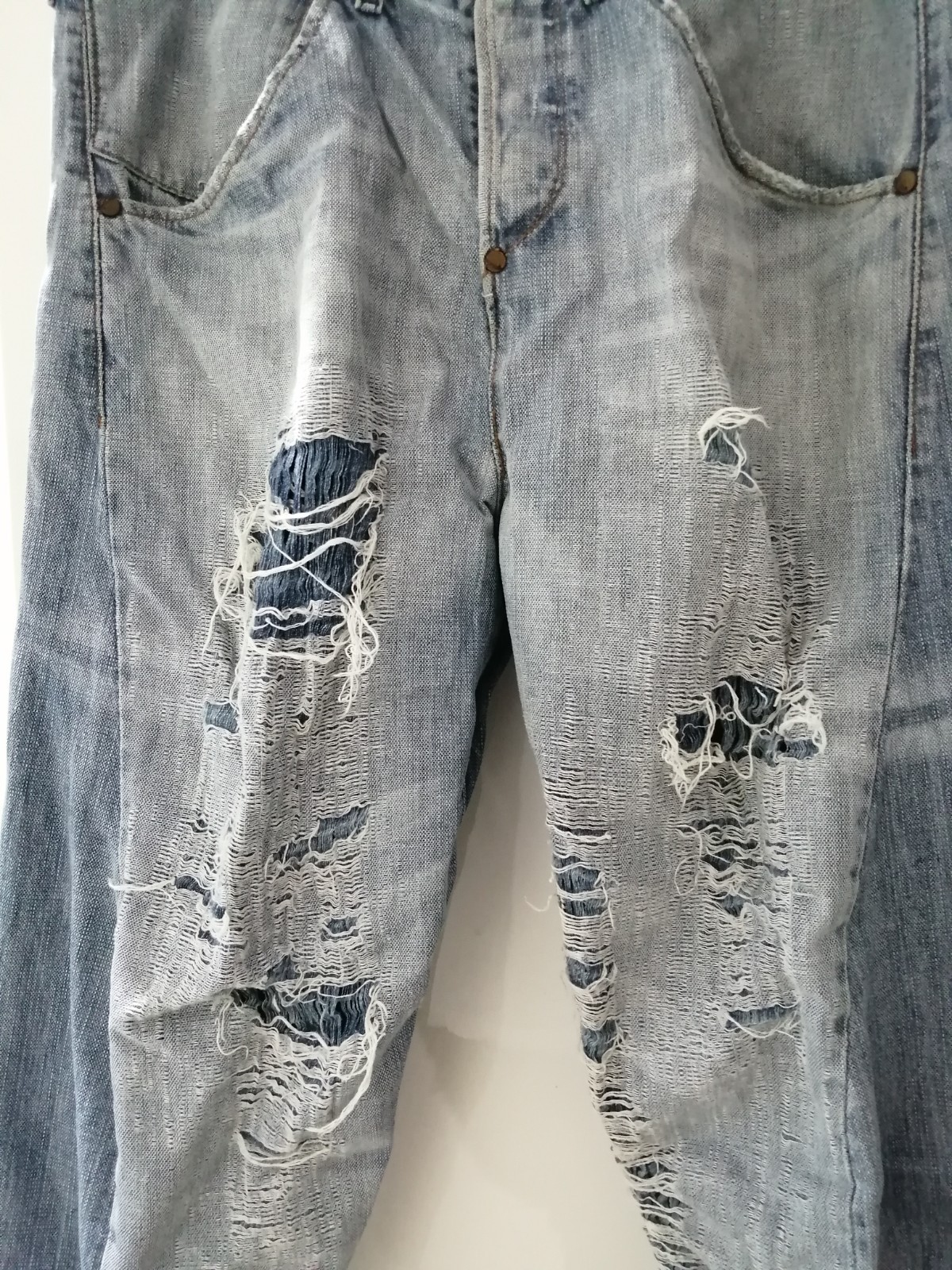 Very Rare Levi Original Ripped Torn Vintage Engineered Jeans 32 X 30 image 6
