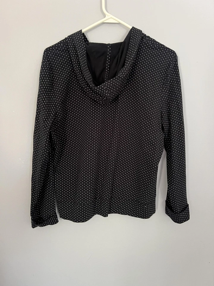 Sudadera con Capucha Lauren Ralph Lauren Mujer M Lunares Cremallera Completa Elastizada Algodón Bolsillos Usada en Excelente Condición Foto 4 de 4