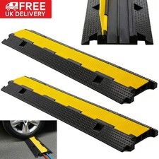 2x Heavy Duty 2 Channel Cable Protector Ramp 22000lbs Load Wire Cord Cover Ramp