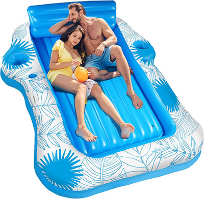 Inflatable Pool Lounger Float for Adults - 70'' x 60'' JIANYHW X-Large Beach Sun T