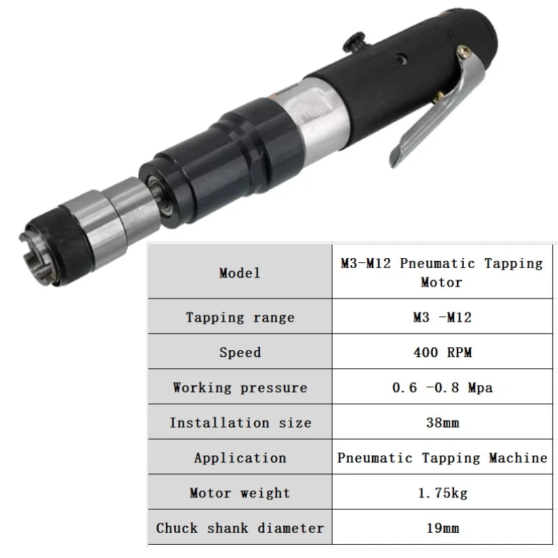 38mm 400rpm Pneumatic Tapping Motor For Pneumatic Tapping Machine M3-M12 New - Image 4 of 4