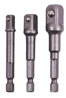 3-tlg Steckschlüsselsatz 1/4'' 3/8'' 1/2'' Sechskantschaft 65mm 72mm Chrom Bit Schraubendreher Werkzeug