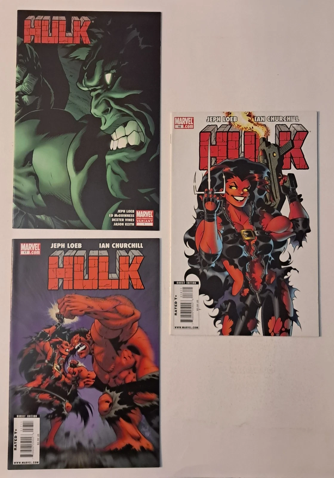 Hulk #1, 16, & 17 (1st app of Red Hulk & Red She-Hulk/1st Red vs Red Hulks)