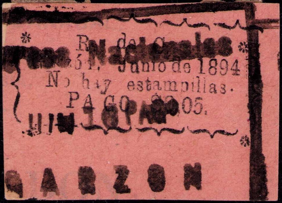 COLOMBIA - GARZON - 5c PROVISIONAL - II ISSUE - TYPE IVe - 1894 - Sc NL RRRR