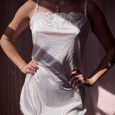 1960s Ivory Lace Slip Dress