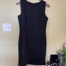 Anne  Klein Suit Classy Black Sheath Midi Dress Lined Size 6 Zipper Sleeveless