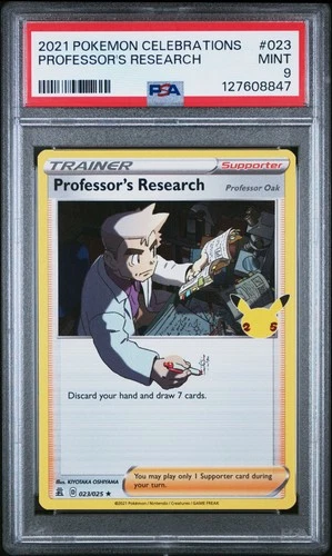 2021 POKEMON CELEBRATIONS #023 PROFESSOR'S RESEARCH PSA 9
