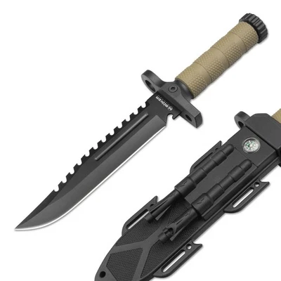 MAGNUM M-Spec Survival Knife Messer Feststehend Feuerstarter 7Cr17MoV 02SC005 - Bild 1 von 4