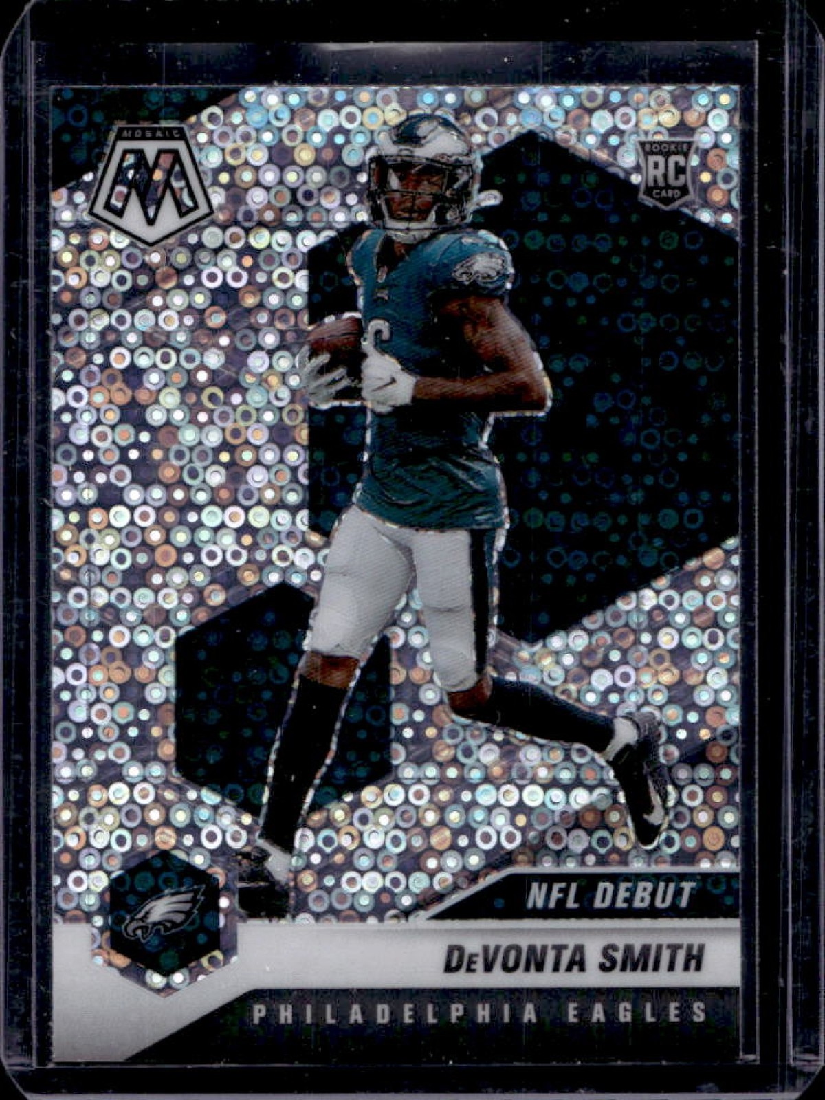 2021 Mosaic DeVonta Smith RC No Huddle Prizm Silver Rookie #246 Eagles