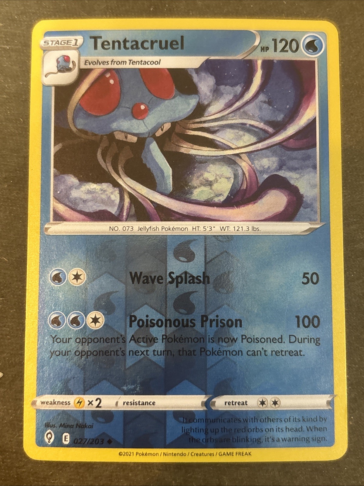 Tentacruel 27/203 Evolving Skies Reverse Holo Pokémon TCG LP