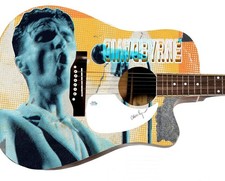 David Byrne of The Talking Heads Signed Custom Graphics 1/1 Guitar ACOA