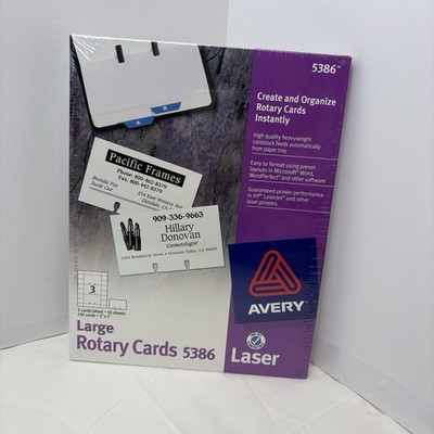Avery Large Rotary Cards Laser 3 x 5 White 150 Cards 5386 Sealed