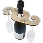 'Reindeer with Lights' Wooden Wine Glass / Bottle Holder (GH00081434)