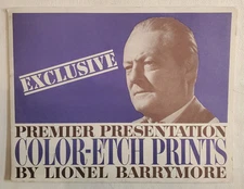 Color Etch Prints By LIONEL BARRYMORE Lot Of 4 Ready To Frame