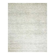 8' x 10'1" Classic Gray Hand Knotted Modern Grass Design Wool Plain Rug R79783