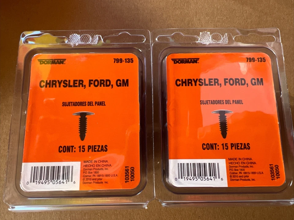 Retenedores de panel Dorman 799-135 paquete de 30 piezas de 2, c Chrysler Ford, GM. Foto 2 de 3