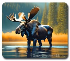 BULL MOOSE  Mousepad / PC Mouse Pad  Gift for Hunter Hunting Outdoors Wild