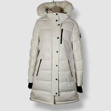 Moose Knuckles Womens White Shearling Trim Do...
