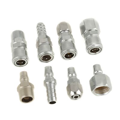 8PCS 1/2 Pneumatic Air Compressor Hose Coupler Plug Socket Connector ...