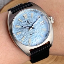 Tandorio 36mm Blue Dial Date NH35A Automatic Military Watch Men Sapphire Crystal